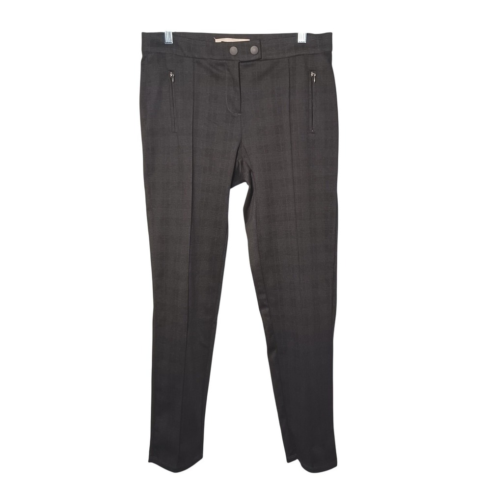 Chloe & Jasmine Womens Black Plaid Slim Fit Dress Pants Size 6 Stretch Office